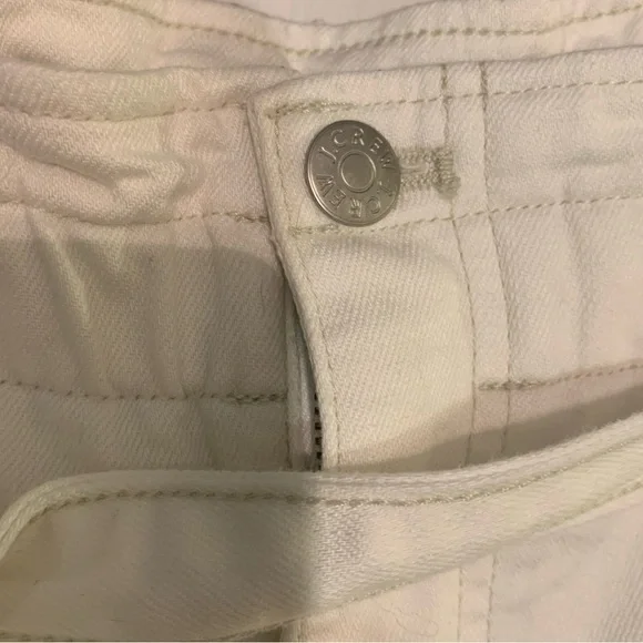 J Crew White Paper Jeans Womens Size 27 US 4 White Wide Leg Belted Elastic Waist - Picture 5 of 12